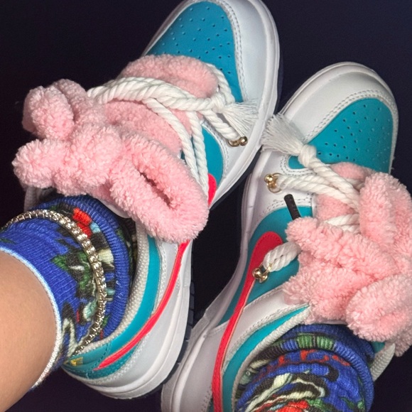 Colorful Sneakers with Pink Accents - Picture 1 of 1